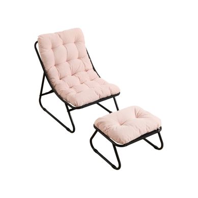 Fauteuil De Jardin Avec Repose-pieds, Pour Intérieur Ou Extérieur, Acier, Rose Fauteuil De Jardin Avec Repose-pieds, Pour Intérieur Ou Extérieur, Acier, Rose