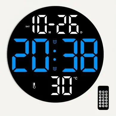 Horloge Murale LED Digitale -grands Chiffres -fonction Alarme -minimaliste -moderne - Multifonction Horloge Murale LED Digitale -grands Chiffres -fonction Alarme -minimaliste -moderne - Multifonction