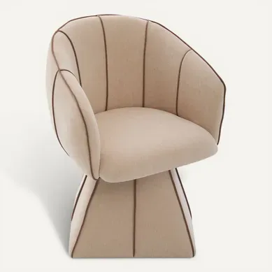 Fauteuil Pivotant, Dossier Ergonomique Et Rotation à 360 Degrés, Chenille, Confortable, Camel