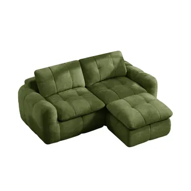 Canapé Compressé, Canapé Modulaire 2 Places Avec Assise Ergonomique Et Sans Cadre, Chenille, Vert Canapé Compressé, Canapé Modulaire 2 Places Avec Assise Ergonomique Et Sans Cadre, Chenille, Vert