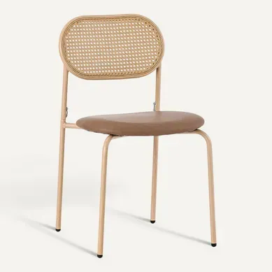 Lot De 6 Chaises De Salle à Manger Marron Avec Dossier Ovale En Rotin Lot De 6 Chaises De Salle à Manger Marron Avec Dossier Ovale En Rotin