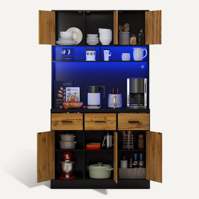 Buffet De Cuisine 100x40x180 Cm Avec Plateau En Mdf Et éclairage LED Buffet De Cuisine 100x40x180 Cm Avec Plateau En Mdf Et éclairage LED