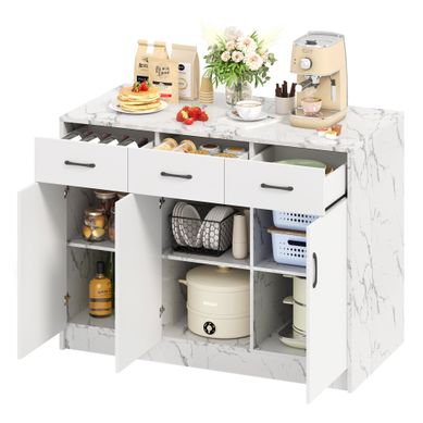 Îlot De Cuisine Marbre Blanc 120 X 60 X 90,5 Cm Avec Espace Bar