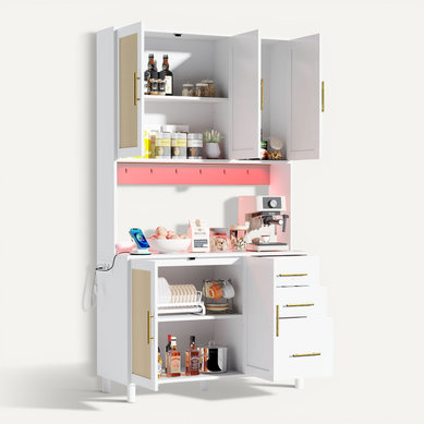 Buffet 183 Cm Avec LED Multicolore Pilotable Par Appli Et Structure En Mdf Blanc Buffet 183 Cm Avec LED Multicolore Pilotable Par Appli Et Structure En Mdf Blanc