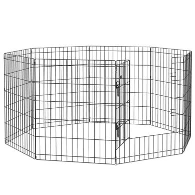 Enclos Pour Animaux Noir En Métal 8 Panneaux 76 Cm De Haut Pour Intérieur/extérieur Enclos Pour Animaux Noir En Métal 8 Panneaux 76 Cm De Haut Pour Intérieur/extérieur