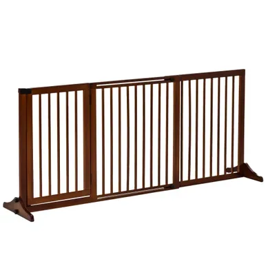 Barrière De Sécurité Pour Chien Marron 113-166 X H71 Cm Pour Portes Et Escaliers Barrière De Sécurité Pour Chien Marron 113-166 X H71 Cm Pour Portes Et Escaliers