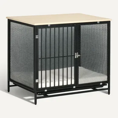 Cage Pour Chien Chêne 80 X 55 X 71 Cm Avec Plateau Supérieur Cage Pour Chien Chêne 80 X 55 X 71 Cm Avec Plateau Supérieur