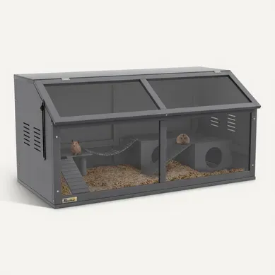 Cage Pour Rongeur Gris Foncé 100 Cm Avec Toit Ouvrant Cage Pour Rongeur Gris Foncé 100 Cm Avec Toit Ouvrant