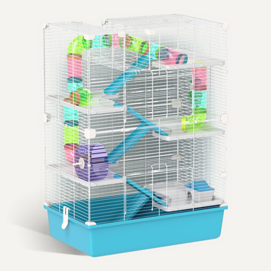 Cage Pour Hamster Bleu Clair 58 X 36 X 81 Cm à 6 Niveaux Pour Petits Rongeurs Cage Pour Hamster Bleu Clair 58 X 36 X 81 Cm à 6 Niveaux Pour Petits Rongeurs