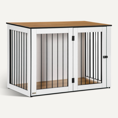 Cage Pour Chien Coloris Chêne 106x60x76 Cm, Meuble D’intérieur Multifonction Cage Pour Chien Coloris Chêne 106x60x76 Cm, Meuble D’intérieur Multifonction