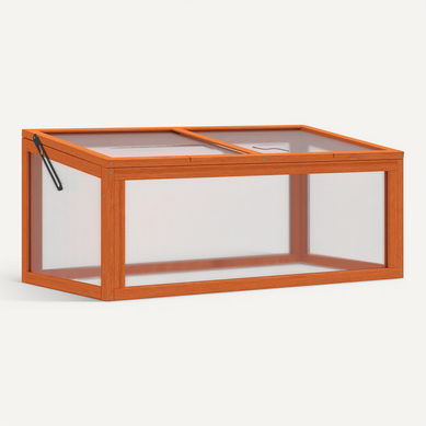 Mini Serre 90x46x40 Cm Avec Structure En Bois Et Plaques En Polycarbonate Orange