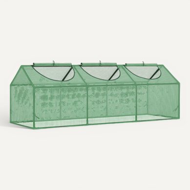 Mini-serre 180x60x60 Cm Avec Structure En Acier Vert Foncé