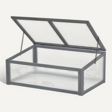 Mini Serre 100x65 Cm Avec Structure En Bois, Gris