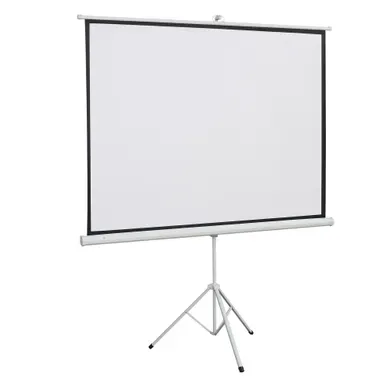 écran De Projection 171 X 131 Cm Pliable 84 Pouces Sur Support Métal Blanc Pour Cinéma Maison