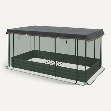 Carré Potager 230x110x110 Cm Avec Structure En Acier Gris Foncé