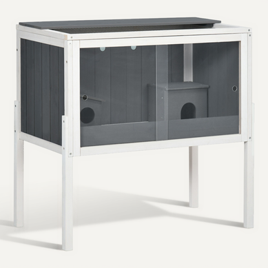 Cage Pour Hamster Gris Foncé 82 X 45 X 81 Cm Avec 2 Huttes Cage Pour Hamster Gris Foncé 82 X 45 X 81 Cm Avec 2 Huttes