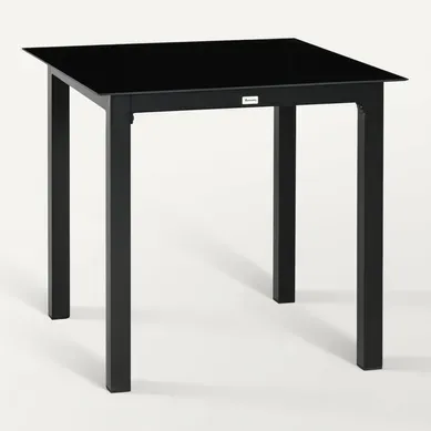 Table De Jardin 80x80 Cm Avec Structure En Aluminium Noir Table De Jardin 80x80 Cm Avec Structure En Aluminium Noir