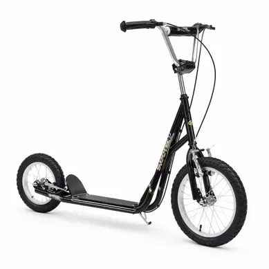 Trottinette Enfant Noire à Pneus 16/12 Pouces Réglable Dès 5 Ans Trottinette Enfant Noire à Pneus 16/12 Pouces Réglable Dès 5 Ans