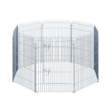 Enclos Pour Animaux Argenté 8 Panneaux 63 X 60 Cm Extérieur Enclos Pour Animaux Argenté 8 Panneaux 63 X 60 Cm Extérieur
