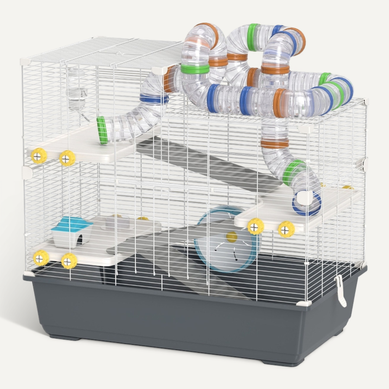 Cage Pour Hamster Grise 78 X 45 X 73 Cm à 4 Niveaux Cage Pour Hamster Grise 78 X 45 X 73 Cm à 4 Niveaux
