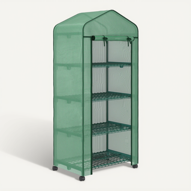 Mini-serre 69 X 50 X 165 Cm Avec Structure En Acier Vert