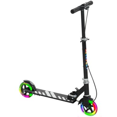 Trottinette Enfant Noire Réglable 73-89 Cm Pliable 3-8 Ans