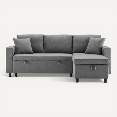 Canapé Convertible 219,5x142,5 Cm En Lin Gris Foncé Canapé Convertible 219,5x142,5 Cm En Lin Gris Foncé