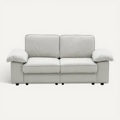 Canapé Coffre En Velours écru, Coffre Sous Assise, Coussins Amovibles Et Accoudoirs Larges 23 Cm Canapé Coffre En Velours écru, Coffre Sous Assise, Coussins Amovibles Et Accoudoirs Larges 23 Cm