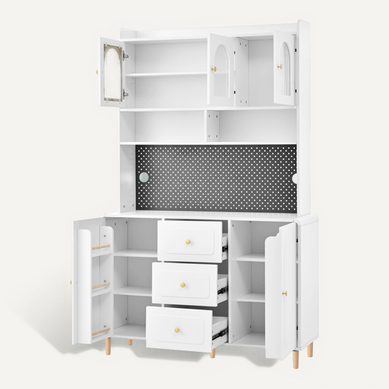 buffet de cuisine 120 X 40 X 190 Cm Avec Panneau Perforé, Blanc buffet de cuisine 120 X 40 X 190 Cm Avec Panneau Perforé, Blanc
