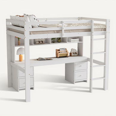 Lit Mezzanine 90x200 Cm Avec Espace De Rangement Et Bureau Intégré Lit Mezzanine 90x200 Cm Avec Espace De Rangement Et Bureau Intégré