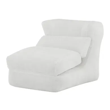 Fauteuil-lit Compressé Convertible 1 Place Pliant Mousse Blanc Pour Salon Et Chambre