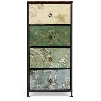 Commode 4 Tiroirs 45x94,5x30 Cm Rangement Chambre Salon Structure Métal Panneaux De Bois Multicolore Commode 4 Tiroirs 45x94,5x30 Cm Rangement Chambre Salon Structure Métal Panneaux De Bois Multicolore