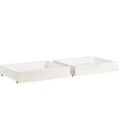 Caisson De Rangement 93x67x20 Cm, À Roulettes, Mdf, Blanc