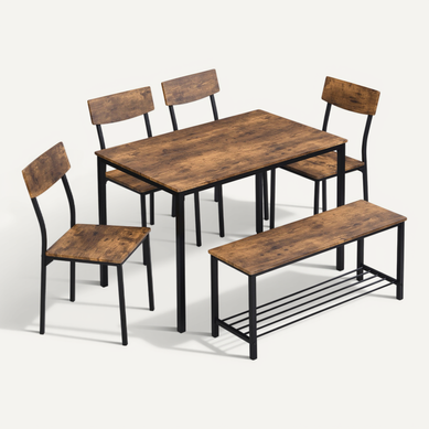 Ensemble Repas Compact, Rangement Sous Banc, Mdf Marron Ensemble Repas Compact, Rangement Sous Banc, Mdf Marron