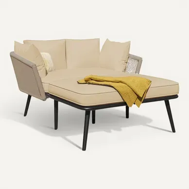 Bain De Soleil Extérieur, Coussin 10 Cm Amovible Acier Polyester Kaki Bain De Soleil Extérieur, Coussin 10 Cm Amovible Acier Polyester Kaki