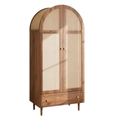 Armoire 79x50x175 Cm Grand Rangement, Portes En Tissu Mdf Couleur Naturelle Armoire 79x50x175 Cm Grand Rangement, Portes En Tissu Mdf Couleur Naturelle