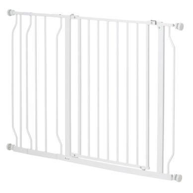 Barrière De Sécurité 75 À 115 X 76 Cm Double Verrouillage Abs Blanc Barrière De Sécurité 75 À 115 X 76 Cm Double Verrouillage Abs Blanc