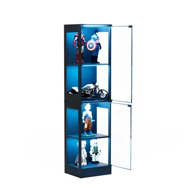 Vitrine 40x35x165 Cm éclairage LED, Capteur De Mouvement Abs Acacia Noir Vitrine 40x35x165 Cm éclairage LED, Capteur De Mouvement Abs Acacia Noir