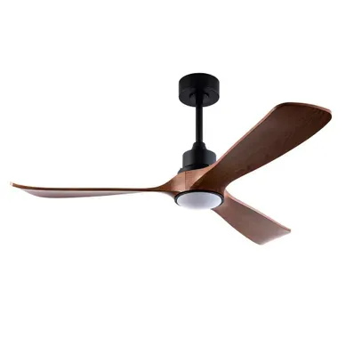 Ventilateur De Plafond Avec Lumière, Télécommande 6 Vitesses Abs Noir Noyer Foncé