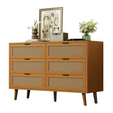 Commode 6 Tiroirs 120 X 76,5 X 40 Cm Noyer Commode 6 Tiroirs 120 X 76,5 X 40 Cm Noyer