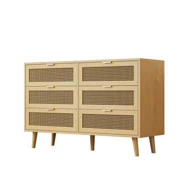 Commode 6 Tiroirs 120 X 76,5 X 40 Cm Noyer Commode 6 Tiroirs 120 X 76,5 X 40 Cm Noyer