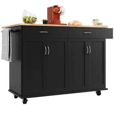 Îlot De Cuisine Pliant 106 X 50 X 90,5 Cm Noir