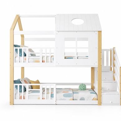 Lit Superposé Enfant Avec Escalier De Rangement 90 X 200 Cm Blanc Et Naturel Lit Superposé Enfant Avec Escalier De Rangement 90 X 200 Cm Blanc Et Naturel