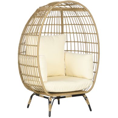 Fauteuil Panier Ovale D'extérieur 105 X 90 X 148 Cm Kaki Fauteuil Panier Ovale D'extérieur 105 X 90 X 148 Cm Kaki