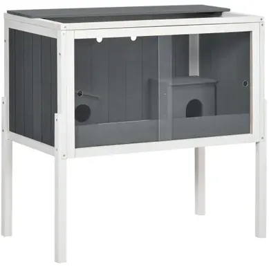 Cage Pour Hamster Avec 2 Niches 82 X 45 X 81 Cm Gris Foncé Cage Pour Hamster Avec 2 Niches 82 X 45 X 81 Cm Gris Foncé