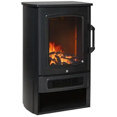 Cheminée électrique Mobile À Effet Flamme 44,5 X 32,1 X 74 Cm Noir
