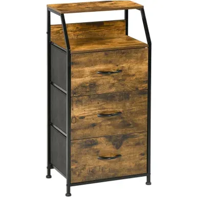 Commode De Rangement 44 X 29 X 92 Cm, 3 Tiroirs, Brun Commode De Rangement 44 X 29 X 92 Cm, 3 Tiroirs, Brun
