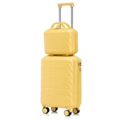 Set De Valises 19" Avec Trousse 14" Abs Jaune Set De Valises 19" Avec Trousse 14" Abs Jaune