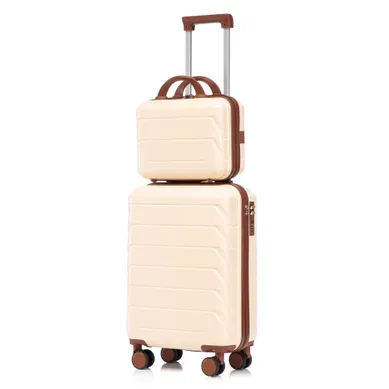 Set De Valises 48,3 Cm Avec Trousse 35,6 Cm Beige Set De Valises 48,3 Cm Avec Trousse 35,6 Cm Beige