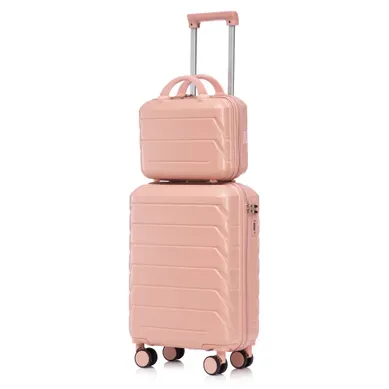Set De Valises Rigides 2 Pièces À Roulettes 55 Cm Rose Set De Valises Rigides 2 Pièces À Roulettes 55 Cm Rose